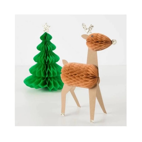 NEW 10 pieces  Meri-Meri honeycomb holiday paper decorations, nothing missing - Picture 11 of 17